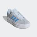 Sneaker ADIDAS SPORTSWEAR "VL COURT BOLD LIFESTYLE KIDS", Gr. 38,5, blau (halo blau, blau burst, cyber metallic), Leder, Synthetik, sportlich, Schuhe, Design auf den Spuren des adidas Gazelle Bold