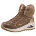 Keilsneaker SKECHERS "UNO RUGGED" Gr. 38, bunt (braun-goldfarben) Damen Schuhe Sneaker, Keilsneaker, Winterboots mit hochwertiger Dämpfung