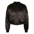 Bomberjacke URBAN CLASSICS "Urban Classics Damen Ladies Short Oversized Satin Bomber Jacket" Gr. L, schwarz Damen Jacken