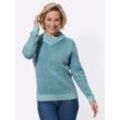 V-Ausschnitt-Pullover CLASSIC BASICS "Pullover" Gr. 44, grün (mint, meliert), Damen, 100% Polyacryl, meliert, Pullover