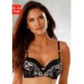 Schalen-BH LASCANA "Fabiola", Damen, Gr. 100, Cup E, gold (schwarz, goldfarben), Spitze, Obermaterial: 80% Polyamid, 17% Elasthan, 3% Viskose, feminin, BHs BH Bügel-BH Schalen-BH Spitzen-BH Spitzenwäsche, mit Bügel und edler Spitze, Dessous