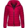 Steppjacke MARIKOO "Poison", Damen, Gr. XS (34), pink (fuchsia), Oberstoff: 100% Polyester, Futter: 100% Polyester, Wattierung: 100% Polyester, Ärmelfutter: 100% Polyester, modisch, tailliert hüftbedeckend, Langarm Ärmel ohne Ärmelschlitz Bündchen, Jacken, stylische Damen Winterjacke mit hohem Kragen