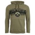 Kapuzenpullover TOP GUN "TG20201123" Gr. 50 (M), grün (olive), Herren, Obermaterial: 50% Baumwolle, 50% Polyester, Pullover Hoodie Sweatshirt