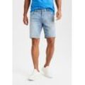 Jeansshorts BUFFALO "5-Pocket Shorts", Herren, Gr. 32, N-Gr, blau (light blau), Jeans, Obermaterial: 98% Baumwolle, 2% Elasthan, casual, regular fit knielang, Jeans, mit normaler Bundhöhe, kurze Hose aus elastischer Denim-Qualität