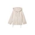 Sweatjacke TOM TAILOR Gr. XS (34), beige (dusty beige), Damen, Obermaterial: 51% Polyester, 42% Viskose, 7% Elasthan, Sweatjacken mit Kapuze