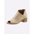 Sandalette ANDREA CONTI, Damen, Gr. 38, beige (creme), Leder, Glattleder, modisch, Schuhe Sommerboots Peeptoe Ankleboots