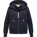 Kapuzensweatjacke RAGWEAR "Taila" Gr. 4XL (48), blau (navy), Damen, Sweatware, Material: 70% Baumwolle, 30% Polyester, Sweatjacken, modische Damen Sweatjacke mit Kapuze