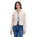 Jackenblazer BETTY & CO "Betty & Co Jeansjacke langarm", Damen, Gr. 36, beige, Obermaterial: 49% Baumwolle, 47% Lyocell, 4% Elasthan., modisch, lässig geschnitten normal, Rundhals, Langarm, Blazer, Form