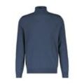 Rollkragenpullover LERROS "LERROS Rollkragen-Strickpullover" Gr. L, blau (deep blue melange) Herren Pullover