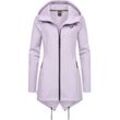 Sweatjacke RAGWEAR "Wingi", Damen, Gr. L (40), lila (lavender), 95% Polyester, 5% Elasthan, sportlich, tailliert ca. Mitte Oberschenkel, hoch geschlossener Ausschnitt, Langarm eng normaler Saum mit Daumenlöchern, Sweatjacken, Sportliche Damen Kapuzenjacke mit kuschelig weichem Innenleben