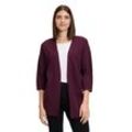 Strickjacke BETTY BARCLAY "Betty Barclay Longstrickjacke mit Rippenstruktur" Gr. 36, lila (schwarz aubergine), Damen, Strick, Obermaterial: 67% Viskose, 33% Polyamid., Strickjacken, Struktur