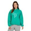 Sweatshirt BETTY BARCLAY "Betty Barclay Sweatpullover mit Kapuze" Gr. L, grün (grünlake), Damen, Steppware, Obermaterial: 100% Baumwolle., Sweatshirts, Druck