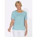 Kurzarmshirt CASUAL LOOKS "Shirt", Damen, Gr. 52, blau (aquamarine), 100% Baumwolle, unifarben, Rundhals, Kurzarm, Shirts