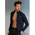 Sweatjacke BENCH. LOUNGEWEAR, Herren, Gr. 44/46 (S), blau (navy), Sweatware, Obermaterial: 60% Baumwolle, 40% Polyester, unifarben, Basic, hüftbedeckend, Rundhals, Langarm Rippbündchen, Sweatjacken, mit seitlichen Eingrifftaschen, aus leichter und bequemer Sweatware