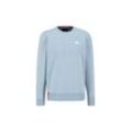 Sweater ALPHA INDUSTRIES "Alpha Industries Men - Sweatshirts Basic Small Logo" Gr. L, bunt (graublau) Herren Sweatshirts