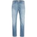 Comfort-fit-Jeans JACK & JONES "JJIMIKE JJORIGINAL CJ SN" Gr. 28, Länge 32, blau, Herren, Denim/Jeans, Obermaterial: 99% Baumwolle, 1% Elasthan, Abriebeffekte, Jeans