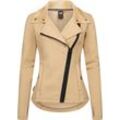 Sweatjacke RAGWEAR "Saskie", Damen, Gr. L (40), grau (taupe), 95% Polyester, 5% Elasthan, modisch, figurumspielend hüftlang, hoch geschlossener Ausschnitt, Sweatjacken, Modische Damen Kapuzenjacke mit kuschlig weichem Innenfutter