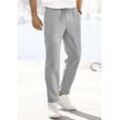 Jogger Pants JOHN DEVIN "Jogg Pants" Gr. S (44/46), N-Gr, grau (grau meliert), Herren, Obermaterial: 83% Polyester, 13% Viskose, 4% Elasthan, meliert, unifarben, Hosen, Umschlag am Beinabschluss, aus elastischer Piqué-Qualität