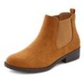 Chelseaboots VIVANCE Gr. 35, braun (camelfarben) Damen Schuhe Chelseaboots Ankleboots bequem zum Reinschlüpfen, Stiefelette, Ankle Boots VEGAN