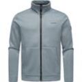 Sweatjacke RAGWEAR "Fabbian Collar", Herren, Gr. 4XL (60), grau, Rippware, Material: 100% Polyester; Futter: 100% Polyester, Basic, gerade hüftbedeckend, hoch geschlossener Ausschnitt, Langarm Ärmel ohne Ärmelschlitz Rippbündchen, Sweatjacken, Herren Basic Feinstrick-Jacke