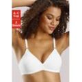 Soft-BH PETITE FLEUR, Damen, Gr. 70, Cup A, weiß (2xweiß), Jersey, Obermaterial: 93% Baumwolle, 7% Elasthan, Basic, BHs Bügelloser-BH Soft-BH T-Shirt-BH BH Triangel-BH, ohne Bügel, im Triangel Schnitt