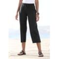 7/8-Strandhose BEACHTIME, Damen, Gr. 32/34, N-Gr, schwarz, Jersey, Obermaterial: 95% Baumwolle, 5% Elasthan, casual, figurumspielend 7/8-Länge, Hosen, aus weichem Jersey, Wide-Leg, Jogginghose, Relaxhose