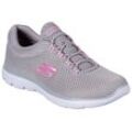 Slip-On Sneaker SKECHERS "SUMMITS" Gr. 35, grau (grau, pink) Damen Schuhe Freizeitschuh, Halbschuh, Schlupfschuh mit komfortabler Innensohle