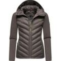 Outdoorjacke NAVAHOO "Nimm Mich Mit" Gr. L (40), grau (dunkelgrau), Damen, Obermaterial: 100% Polyester; Obermaterial Ärmel: 68% Viskose, 27% Polyamid, 5% Elasthan; Futter: 100% Polyester; Wattierung: 100% Polyester, Jacken, stylische Übergangsjacke mit Kapuze