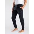 Sweathose BENCH. LOUNGEWEAR Gr. 44/46 (S), N-Gr, schwarz, Herren, Sweatware, Obermaterial: 60% Baumwolle, 40% Polyester, Hosen, Jogginghose mit Kordel, aus Baumwoll-Mix