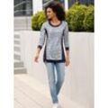 Sweatshirt CASUAL LOOKS Gr. 36, blau (marine, weiß, meliert) Damen Sweatshirts