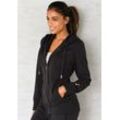 Sweatjacke BENCH. LOUNGEWEAR Gr. 32/34, schwarz Damen Sweatjacken mit Taschen und Zipper, Loungeanzug Bestseller