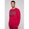 Sweater CAMP DAVID, Herren, Gr. L, rot, Material: 72% Baumwolle, 28% Polyester, bedruckt, casual, lässig geschnitten, Rundhals, Langarm eingesetzt Rippbündchen, Sweatshirts, mit weicher Innenseite