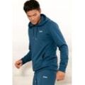 Hoodie BENCH. LOUNGEWEAR Gr. 44/46, blau (petrol) Herren Sweatshirts Sweatshirt mit Kapuze und seitlichen Taschen, Baumwollmischung