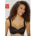 Schalen-BH NUANCE "Optimizer", Damen, Gr. 70, Cup A, schwarz, Spitze, Obermaterial: 83% Polyamid (TACTEL), 17% Elasthan (LYCRA), klassisch, BHs, mit Bügel und zarter Jacquardspitze, Dessous