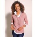 V-Ausschnitt-Pullover CASUAL LOOKS "Pullover" Gr. 48, rosa (rosenholz, puder, meliert) Damen Pullover