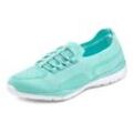 Sneaker LASCANA Gr. 35, blau (mint) Damen Schuhe Slipper Slip-on-Sneaker Socksneaker Slipper, Halbschuh, zum Reinschlüpfen, leichtes Meshmaterial VEGAN