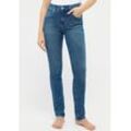 Slim-fit-Jeans ANGELS "SKINNY" Gr. 42, Länge 30, blau (mid blue used) Damen Jeans