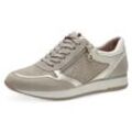 Plateausneaker TAMARIS Gr. 37, silber (beige kombiniert), Damen, Lederimitat, Textil, Schuhe Schnürschuh Modernsneaker Sneaker low, Freizeitschuh, Halbschuh, Schnürschuh mit dezenten Metallic-Details