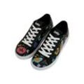 Sneaker DOGO "Damen Ace Sneakers Flowers & Birds Vegan Damen Sneaker / female" Gr. 36, Normalschaft, schwarz, Damen, Lederimitat, Schuhe, Vegan