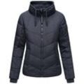 Steppjacke NAVAHOO "Liebesfee 14" Gr. L (40), blau (navy) Damen Jacken gesteppte Übergangsjacke mit wattiertem Stehkragen