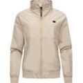 Outdoorjacke RAGWEAR "Goona", Damen, Gr. L (40), beige (sand), Obermaterial: 100% Polyester, Innenfutter: 100% Polyester, sportlich, lässig geschnitten hüftbedeckend, hoch geschlossener Ausschnitt, Langarm Ärmel ohne Ärmelschlitz Rippstrickbündchen, Jacken, stylische, wasserdichte Übergangsjacke mit hohem Kragen