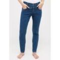 Slim-fit-Jeans ANGELS "SKINNY BUTTON" Gr. 36, Länge 28, blau (mid blue) Damen Jeans