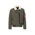 Bomberjacke ALPHA INDUSTRIES "Alpha Industries Men - Cold Weather Jackets DA-3 Bomber", Herren, Gr. L, grün (schwarz olive), Obermaterial: 65% Baumwolle, 35% Nylon, Jacken