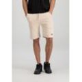 Sweatshorts ALPHA INDUSTRIES "Alpha Industries Men - Shorts Basic Short SL", Herren, Gr. L, Normalgrößen, weiß (jet stream weiß), Obermaterial: 80% Baumwolle, 20% Polyester, Hosen