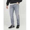 Comfort-fit-Jeans JACK & JONES "JJIMIKE JJORIGINAL CJ SN" Gr. 36, Länge 34, blau (grau denim), Herren, Denim/Jeans, Obermaterial: 95% Baumwolle, 3% Elastomultiester, 2% Elasthan, Abriebeffekte, Jeans