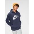 Kapuzensweatshirt NIKE SPORTSWEAR "Club Fleece Men's Graphic Pullover Hoodie" Gr. S, blau (marine) Herren Sweatshirts