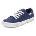 Sneaker LASCANA Gr. 35, blau (marine) Damen Schuhe Canvassneaker Sneaker low Skaterschuh aus Textil, Schnürhalbschuh, Freizeitschuh