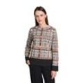 Strickpullover BETTY BARCLAY "Betty Barclay Strickpullover mit Jacquard" Gr. 36, grau (grau, braun), Damen, Obermaterial: 48% Baumwolle, 48% Polyacryl, 4% Polyester metallisiert., Pullover, Hotfix