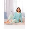 Schlafanzug WÄSCHEPUR Gr. 40/42, grün (mint), Damen, 100% Baumwolle, Homewear-Sets