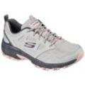 Sneaker SKECHERS "HILLCREST PURE ESCAPADE", Damen, Gr. 35, grau (grau, pink), Leder, Synthetik, Mesh, sportlich, Schuhe, im Materialmix, Freizeitschuh, Halbschuh, Schnürschuh